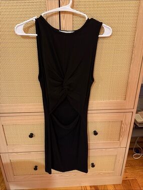 Elodie Black Sleeveless Knot-Back Mini Dress